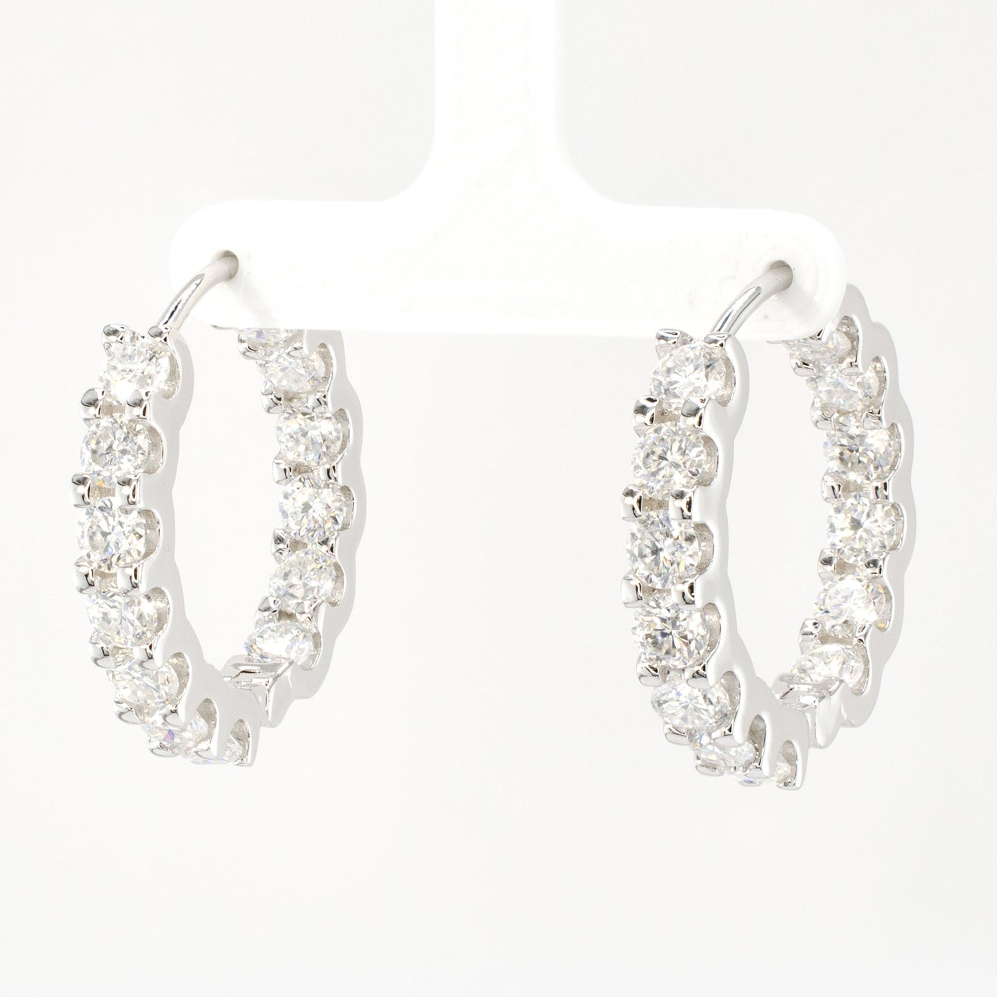 Inside–Outside Moissanite Hoop Earrings (2.6 CTW) • Sterling Silver