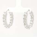 Inside–Outside Moissanite Hoop Earrings (2.6 CTW) • Sterling Silver