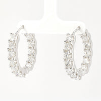 Inside–Outside Moissanite Hoop Earrings (2.6 CTW) • Sterling Silver