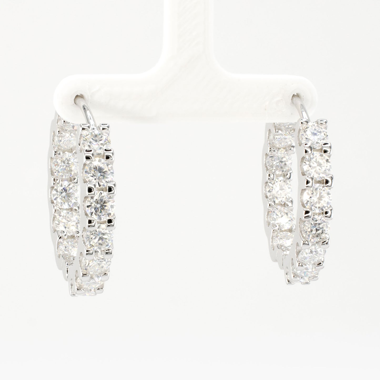 Inside–Outside Moissanite Hoop Earrings (2.6 CTW) • Sterling Silver