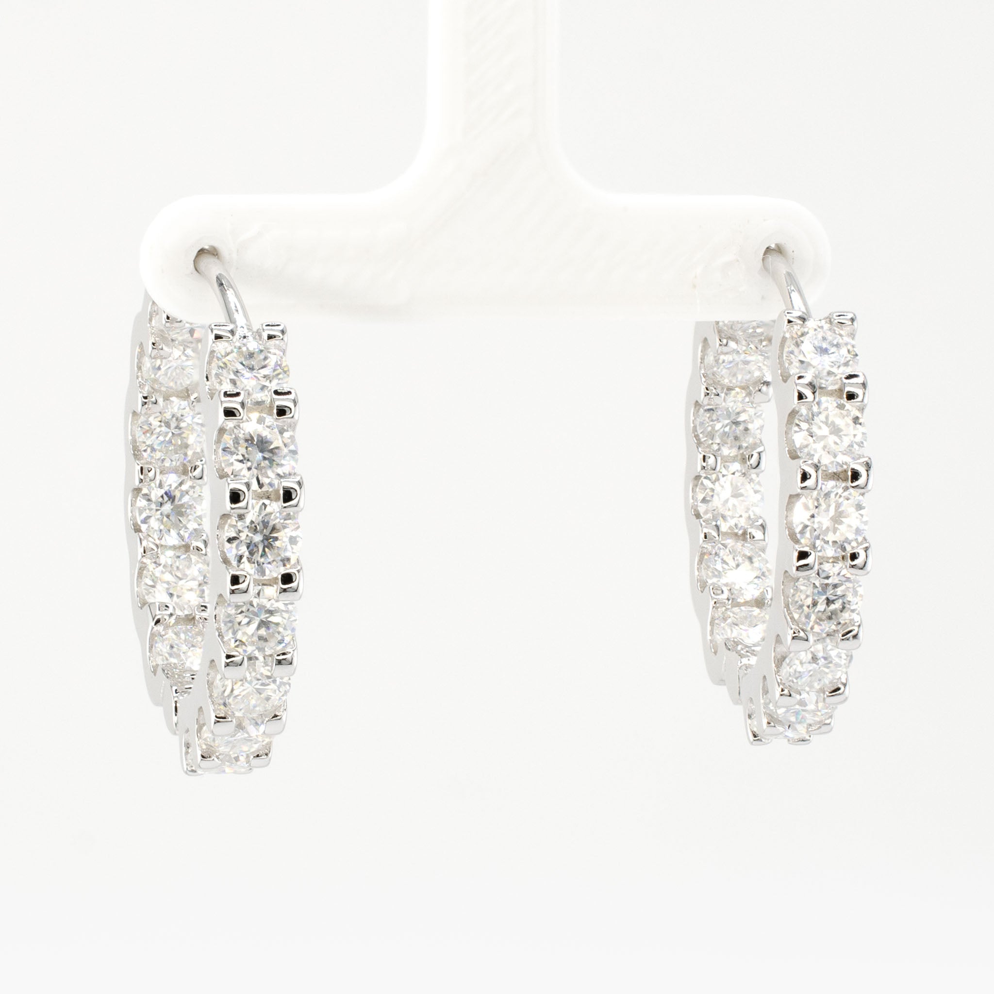 Inside–Outside Moissanite Hoop Earrings (2.6 CTW) • Sterling Silver
