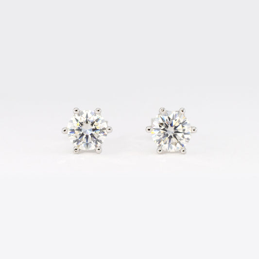 1ct Each Moissanite Stud Earrings (2ctw) • 925 Sterling Silver