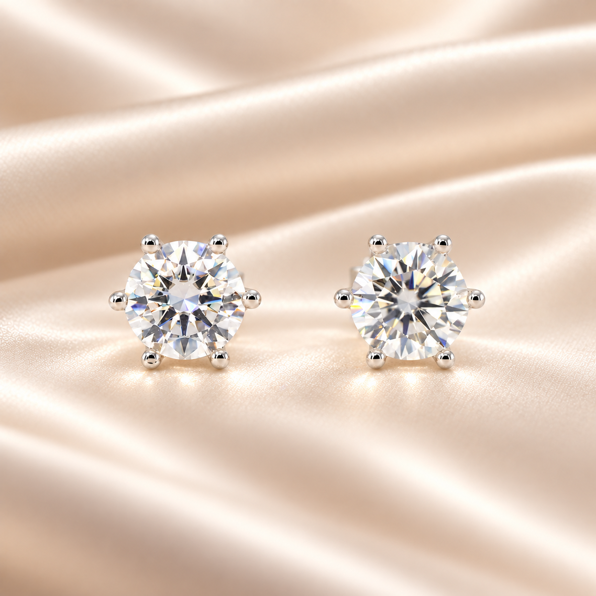 2 CTW Moissanite Stud Earrings