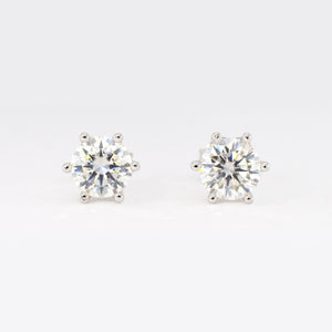 2ctw Moissanite Stud Earrings (1ct Each) • 925 Sterling Silver