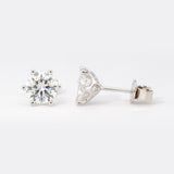 2ctw Moissanite Stud Earrings (1ct Each) • 925 Sterling Silver