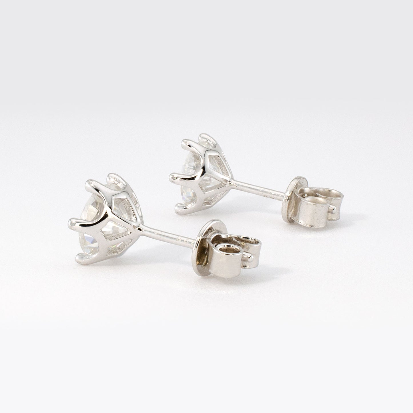 2ctw Moissanite Stud Earrings (1ct Each) • 925 Sterling Silver