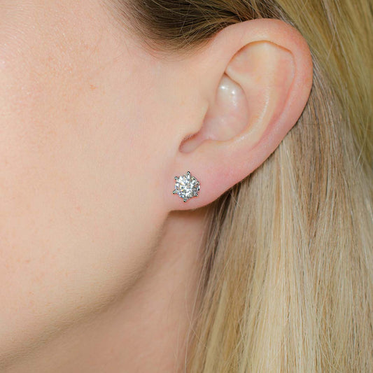 1ct Each Moissanite Stud Earrings (2ctw) • 925 Sterling Silver