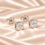 1 CTW Cushion Moissanite Stud Earrings