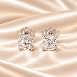 1 CTW Cushion Moissanite Stud Earrings