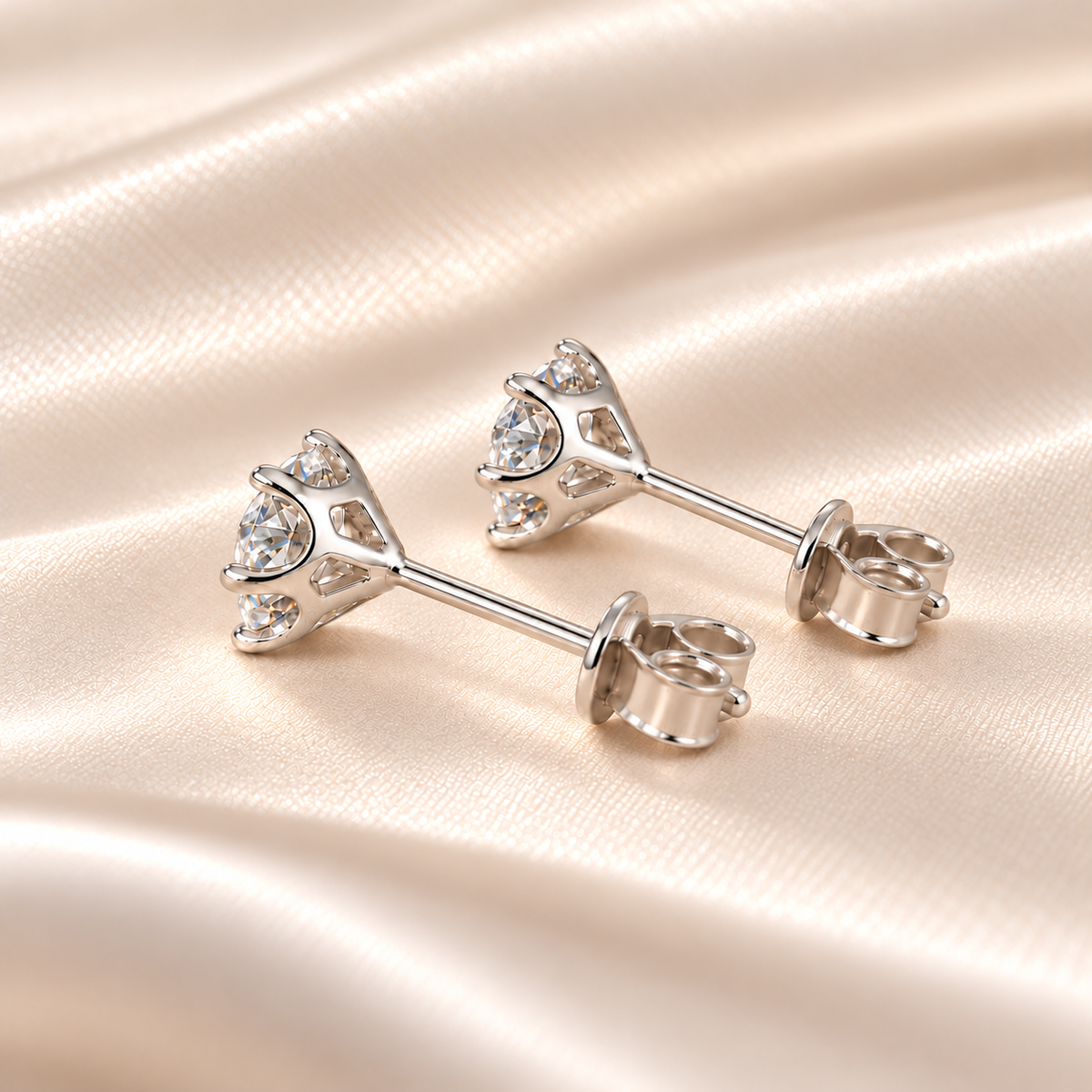 1 CTW Moissanite Stud Earrings