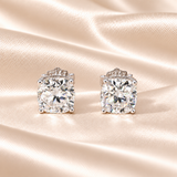 2 CTW Cushion Moissanite Stud Earrings
