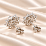 2 CTW Flower Moissanite Stud Earrings