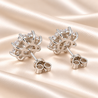 2 CTW Flower Moissanite Stud Earrings