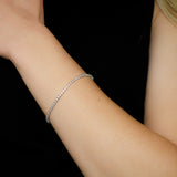 Sterling Silver Moissanite Tennis Bracelet, 2mm