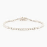 Sterling Silver Moissanite Tennis Bracelet, 2mm