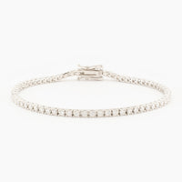 Sterling Silver Moissanite Tennis Bracelet, 2mm