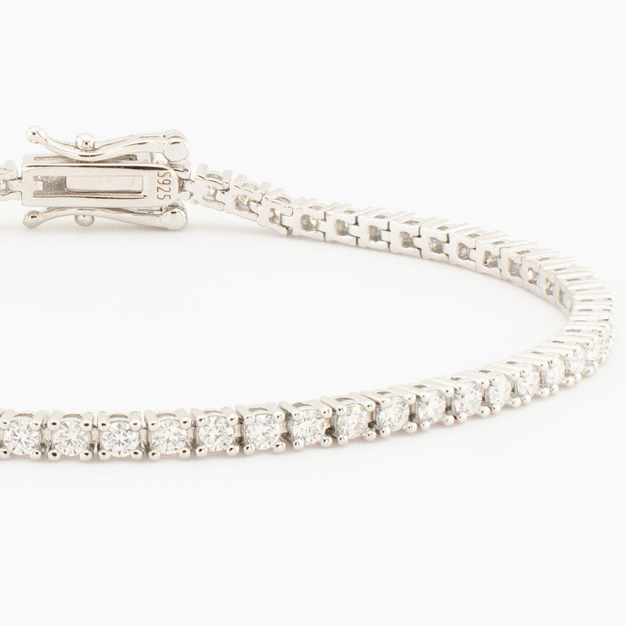 Sterling Silver Moissanite Tennis Bracelet, 2mm