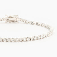 Sterling Silver Moissanite Tennis Bracelet, 2mm