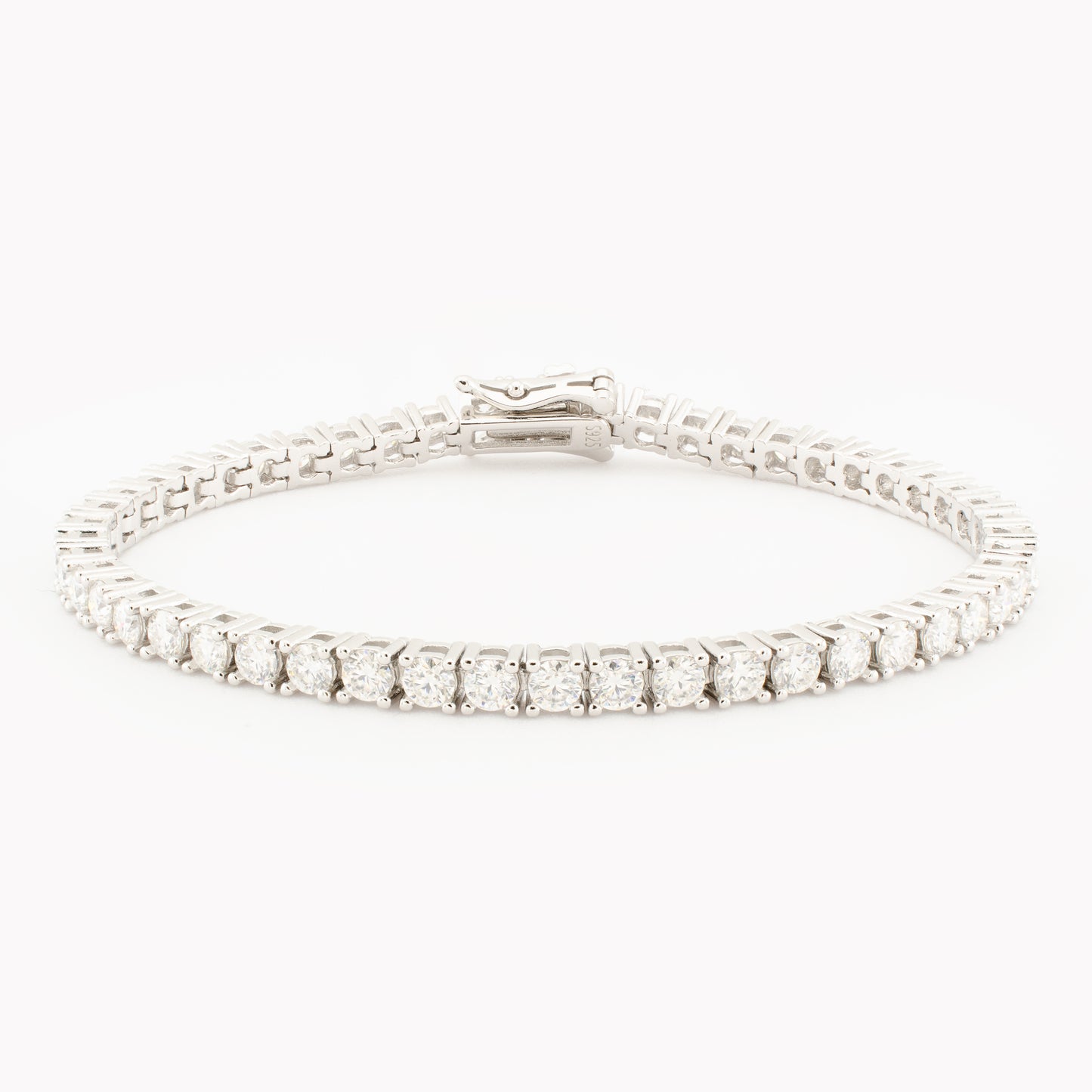 Sterling Silver Moissanite Tennis Bracelet, 3mm