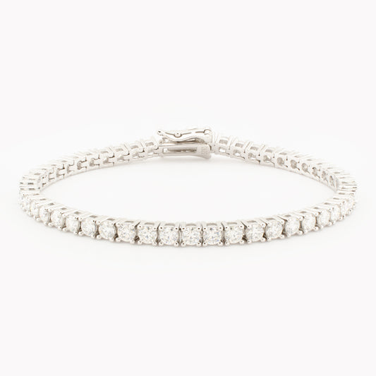 Sterling Silver Moissanite Tennis Bracelet, 3mm