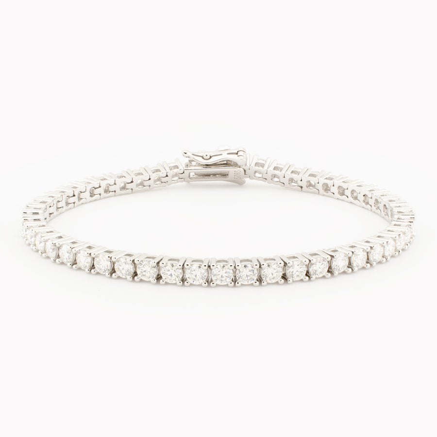 Sterling Silver Moissanite Tennis Bracelet, 3mm