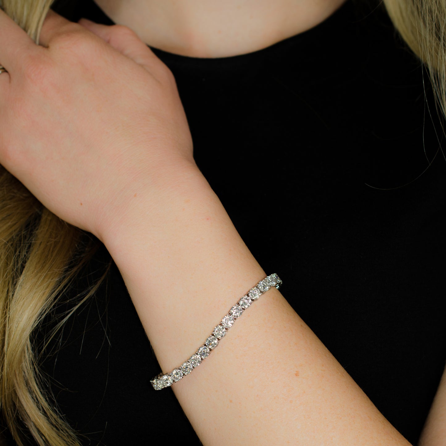 Sterling Silver Moissanite Tennis Bracelet, 5mm