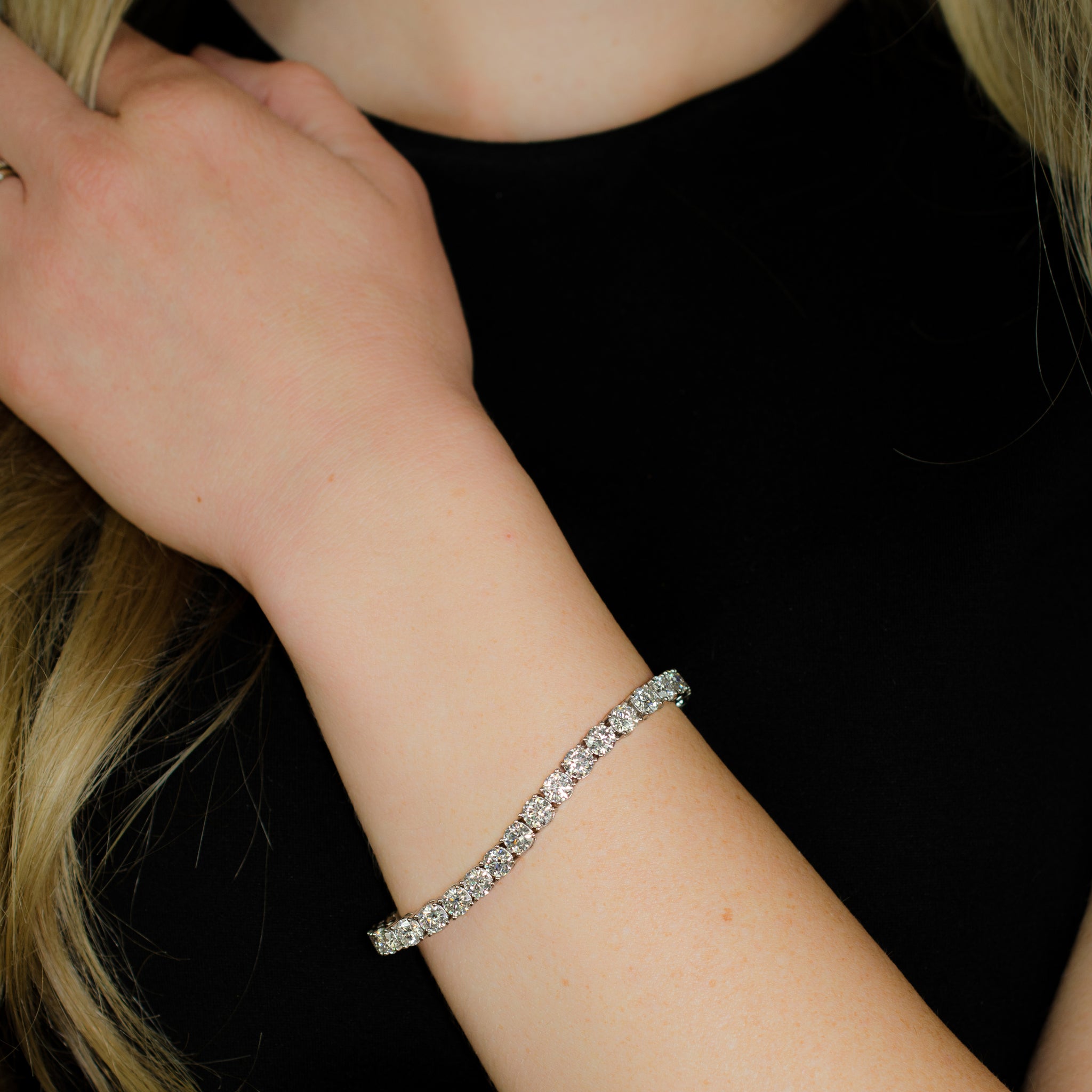 Sterling Silver Moissanite Tennis Bracelet, 5mm