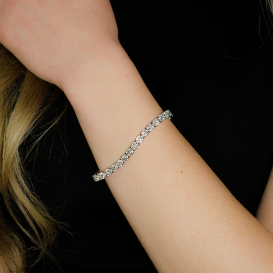 Sterling Silver Moissanite Tennis Bracelet, 5mm