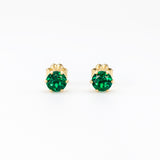 5mm Lab Emerald Stud Earrings • 14k Gold-Filled