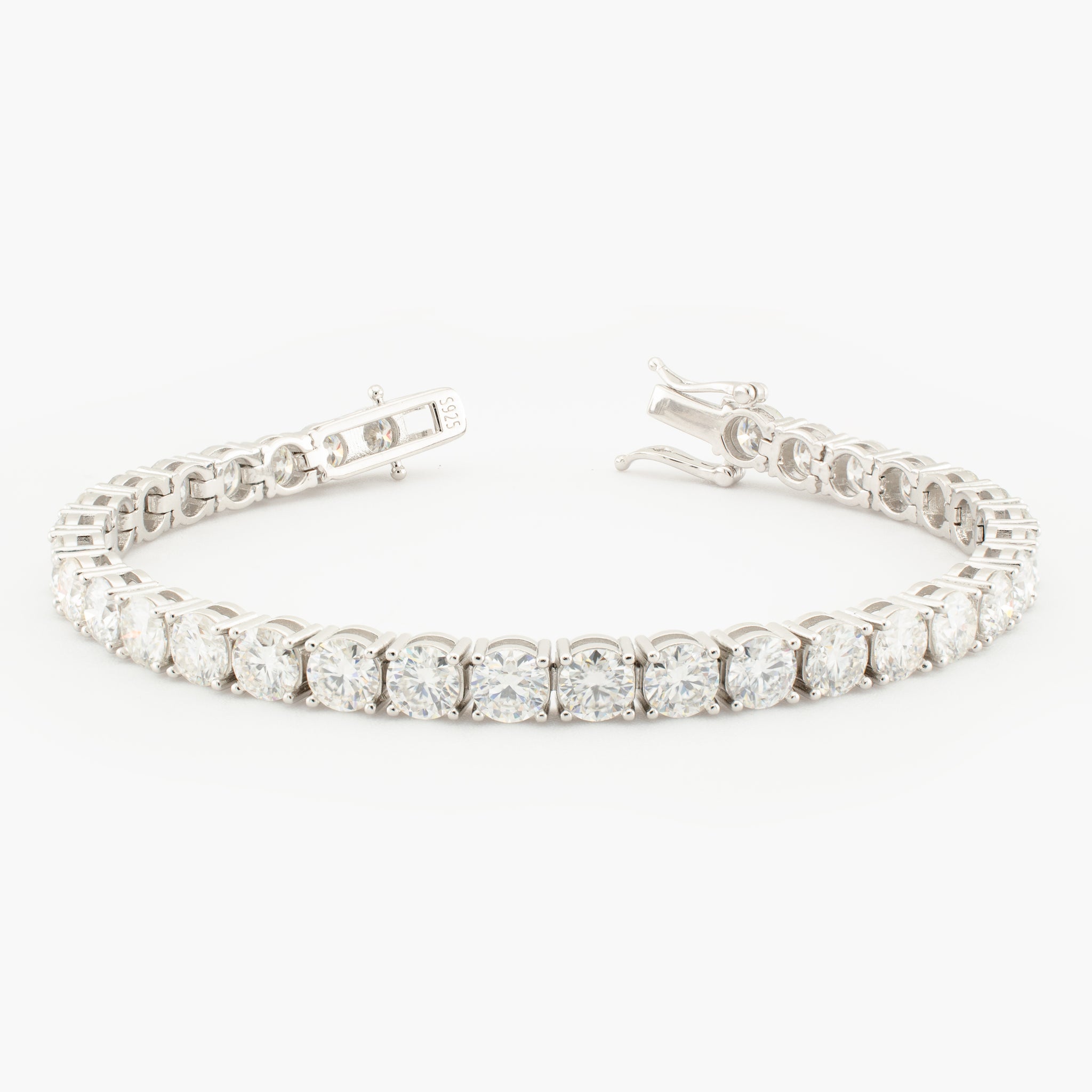 Sterling Silver Moissanite Tennis Bracelet, 5mm