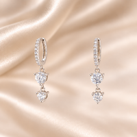 Double Drop Hoop Moissanite Earrings