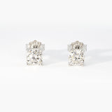 Cushion Moissanite Stud Earrings • 0.5ct Each (1 ctw) • 925 Sterling Silver