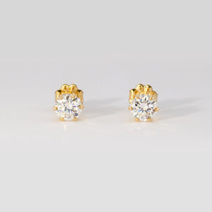1.00 CTW (0.50ct Each) Round Moissanite Stud Earrings • 14K Gold-Filled
