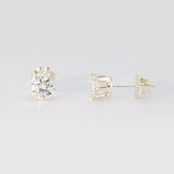 1.00 CTW (0.50ct Each) Round Moissanite Stud Earrings • Solid 925 Sterling Silver
