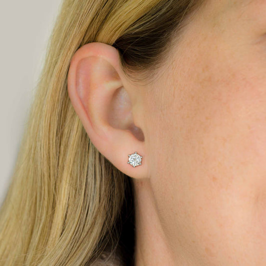 1ctw Moissanite Stud Earrings (0.5ct Each) • 925 Sterling Silver