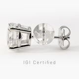 2ctw IGI Lab Diamond Stud Earrings (1ct Each) • 14k White Gold