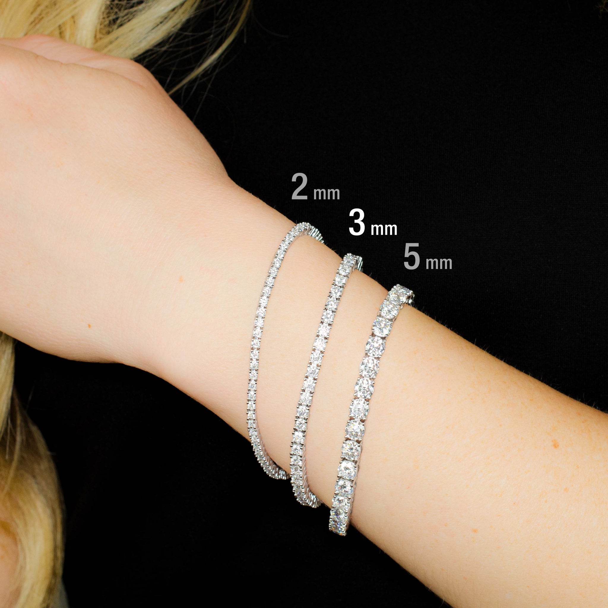 Sterling Silver Moissanite Tennis Bracelet, 3mm