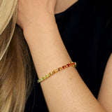 Rainbow Lab Sapphire Tennis Bracelet in Gold-Plated Sterling Silver