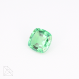 7x7mm cushion-cut hydrothermal lab-grown Colombian emerald, 1.31 carats, AAA grade, VVS2 clarity, rich green color, step cut, excellent polish and symmetry 1