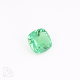 7x7mm cushion-cut hydrothermal lab-grown Colombian emerald, 1.31 carats, AAA grade, VVS2 clarity, rich green color, step cut, excellent polish and symmetry 1