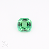 7x7mm cushion-cut hydrothermal lab-grown Colombian emerald, 1.31 carats, AAA grade, VVS2 clarity, rich green color, step cut, excellent polish and symmetry 1