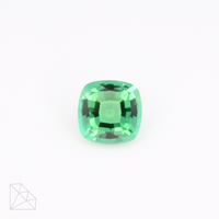 7x7mm cushion-cut hydrothermal lab-grown Colombian emerald, 1.31 carats, AAA grade, VVS2 clarity, rich green color, step cut, excellent polish and symmetry 1
