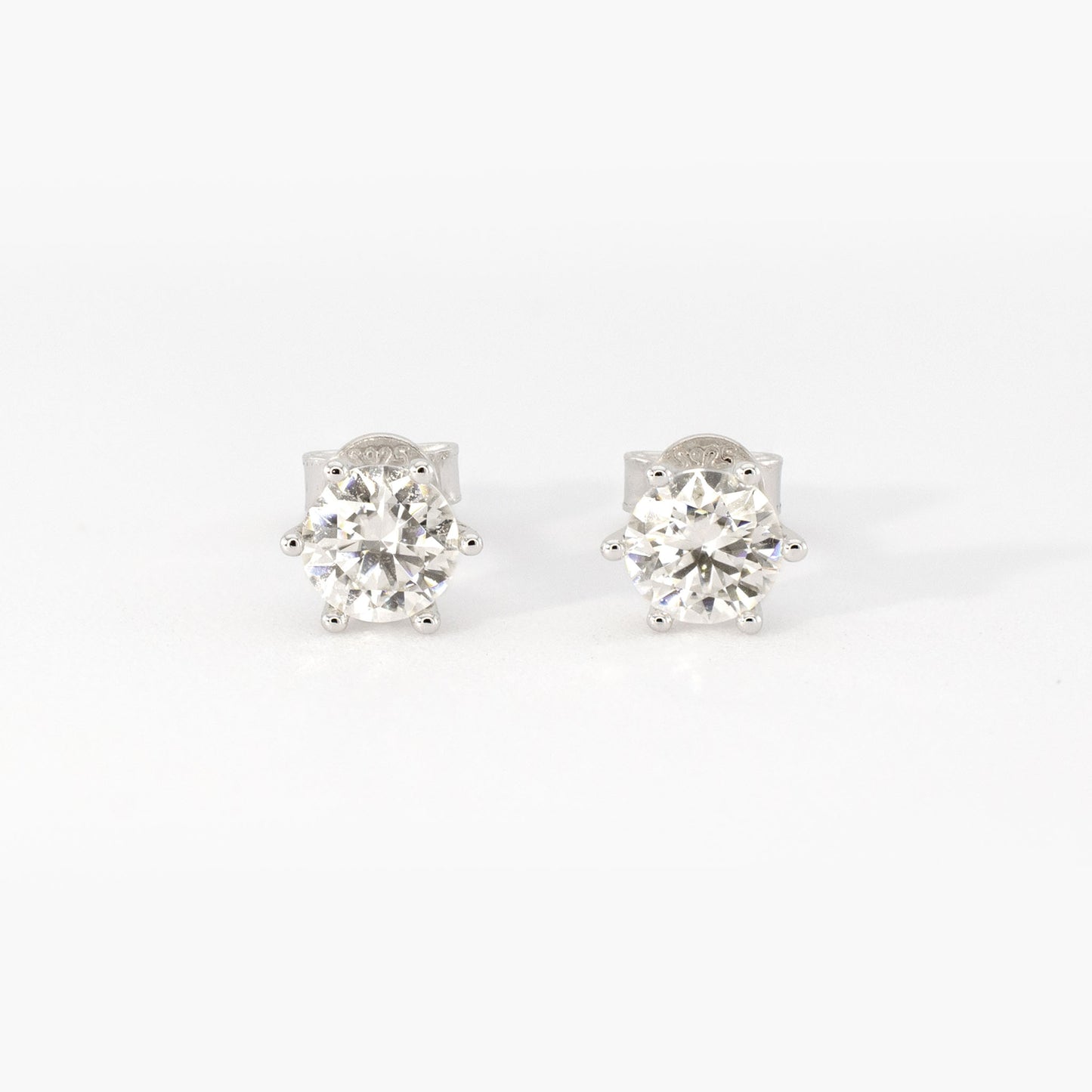 1ctw Moissanite Stud Earrings (0.5ct Each) • 925 Sterling Silver