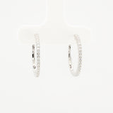 Half Pavé Moissanite Hoop Earrings • Sterling Silver