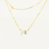 Gold-Plated Sterling Silver Moissanite Pendant Necklace – Marquise & Emerald Cut