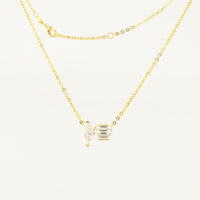 Gold-Plated Sterling Silver Moissanite Pendant Necklace – Marquise & Emerald Cut