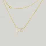 Gold-Plated Sterling Silver Moissanite Pendant Necklace – Marquise & Emerald Cut