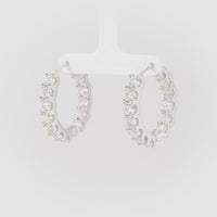 Inside–Outside Moissanite Hoop Earrings (2.6 CTW) • Sterling Silver