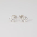 2ctw Moissanite Stud Earrings (1ct Each) • 925 Sterling Silver