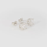 Cushion Moissanite Stud Earrings • 1 ct Each (2 ctw) • 925 Sterling Silver